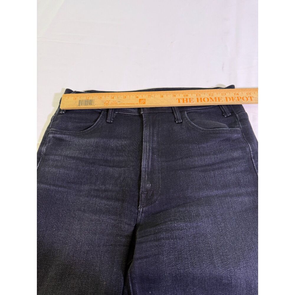 Mother The Hustler Ankle Fray Jeans 29 Encounters at Night Black High Rise Crop - Picture 10 of 11